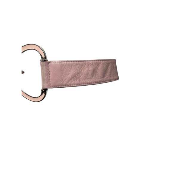 Authentic Dolce & Gabbana Blush Pink Silvertone Leather Belt Italy Size 85/34” - Picture 5 of 12